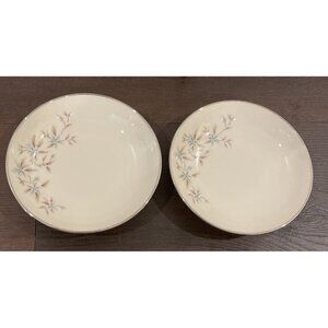 Lenox Wyndcrest‎ Porcelain Berry Dessert Bowls Set Of 2 USA Vintage Floral MCM